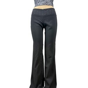 Y2K Low Rise Flare Pants Rhinestone Studded Band McBling Cyber Bratz Size 29